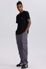 Jeans Hombre Doble Cargo Color Gris Claro