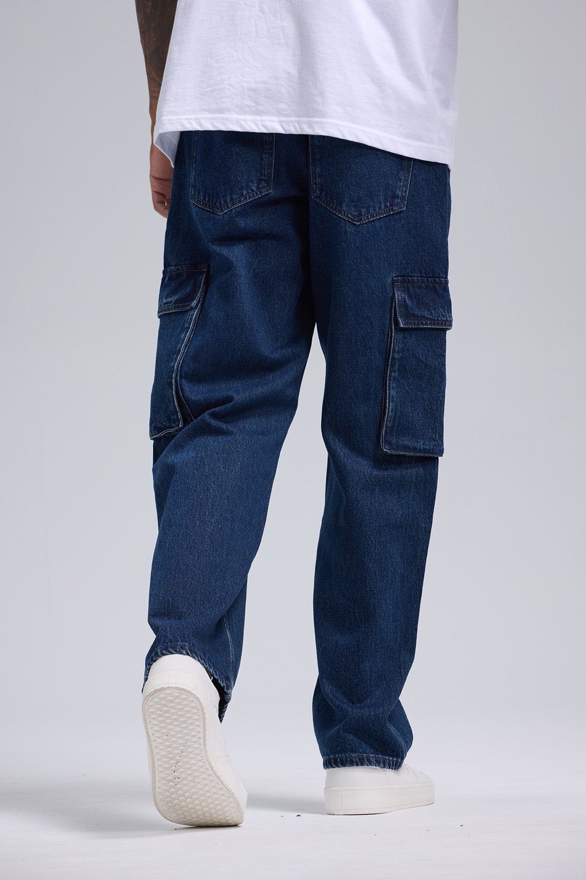 Jeans Hombre Doble Cargo Azul Retro