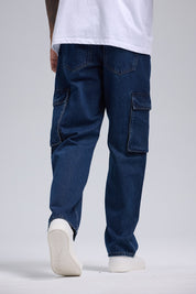 Jeans Hombre Doble Cargo Azul Retro