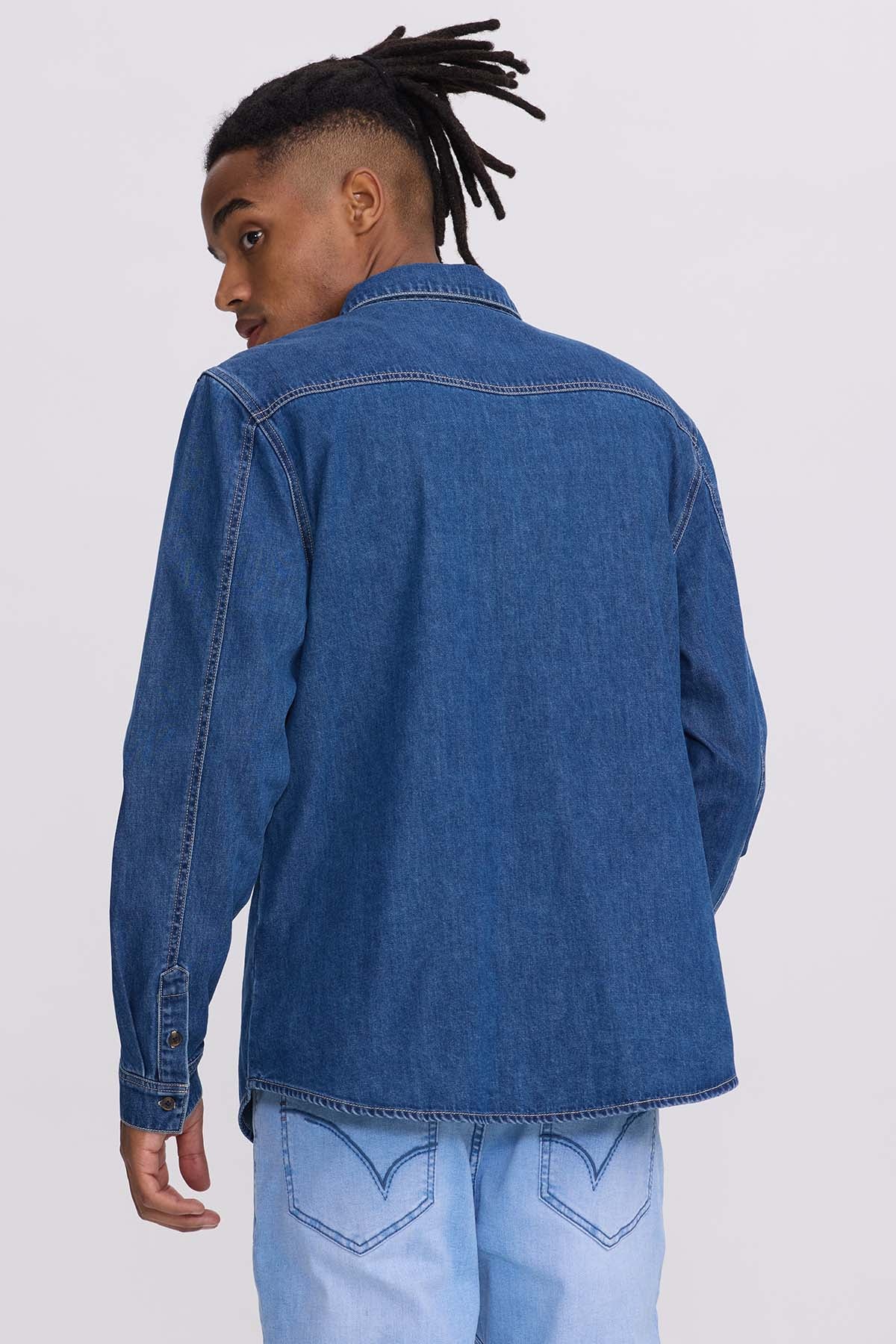 Camisa Hombre Denim Colores Azul