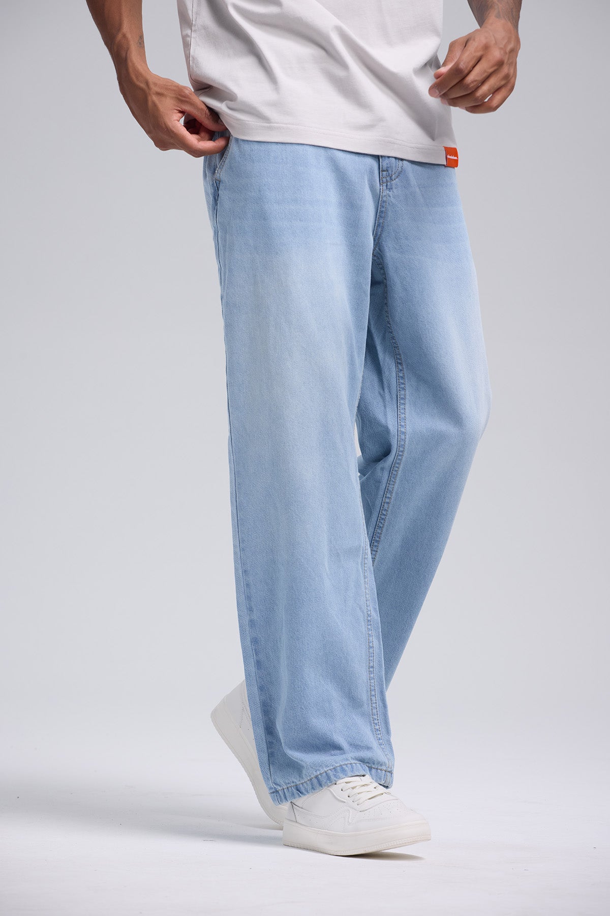 Jeans Hombre Baggy Western Azul Claro