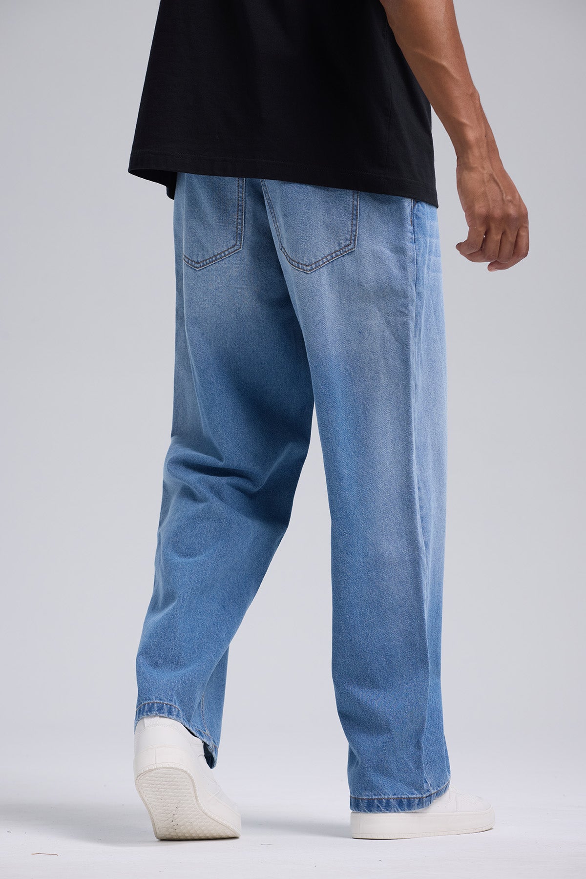 Jeans Hombre Baggy Western Azul Retro