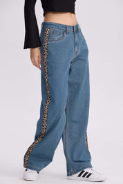 Jeans Mujer Calce Recto Cinta Azul