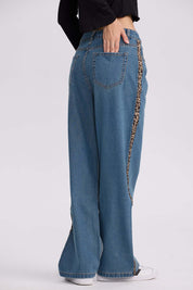 Jeans Mujer Calce Recto Cinta Azul