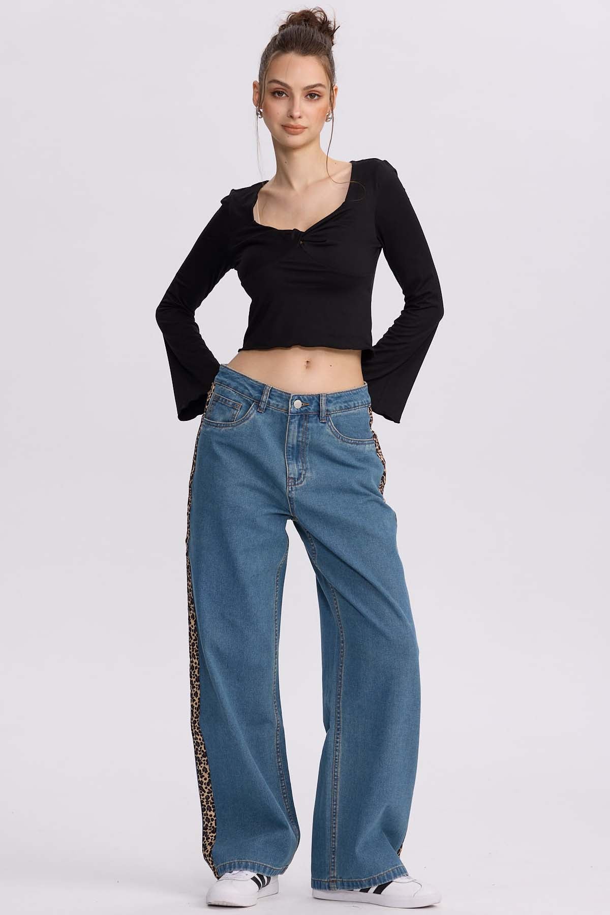 Jeans Mujer Calce Recto Cinta Azul