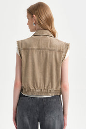 Chaqueta Mujer Cargo Caqui