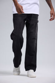 Jeans Hombre Baggy Rotura Negro