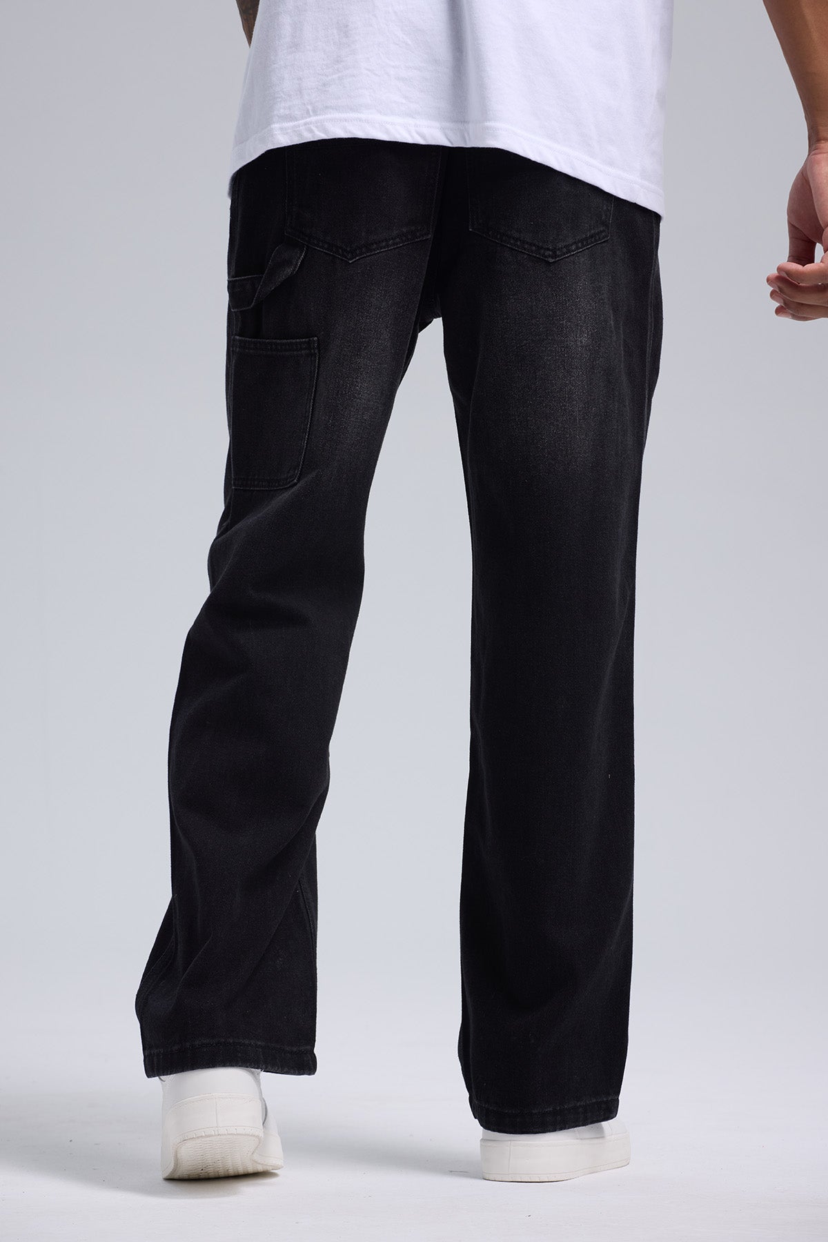 Jeans Hombre Baggy Rotura Negro