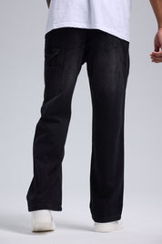 Jeans Hombre Baggy Rotura Negro