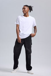 Jeans Hombre Baggy Rotura Negro