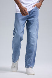 Jeans Hombre Baggy Detalle Azul Claro