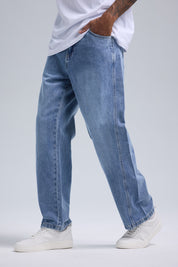 Jeans Hombre Baggy Detalle Azul Claro