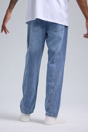 Jeans Hombre Baggy Detalle Azul Claro