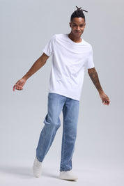 Jeans Hombre Baggy Detalle Azul Claro