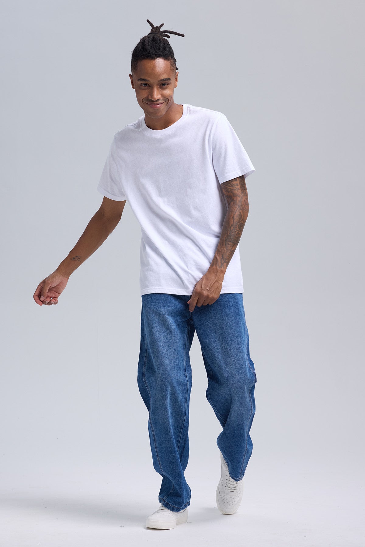 Jeans Hombre Baggy Detalle Azul Oscuro