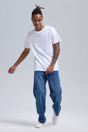 Jeans Hombre Baggy Detalle Azul Oscuro