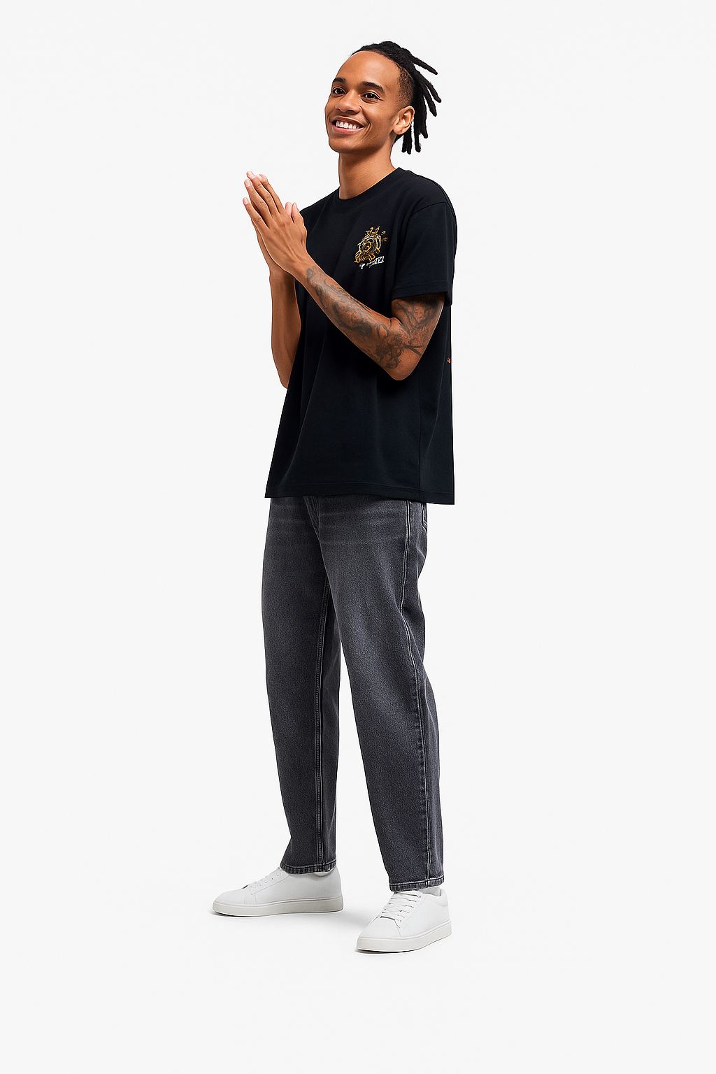 Jeans Hombre Calce Recto Focalizado Gris Claro