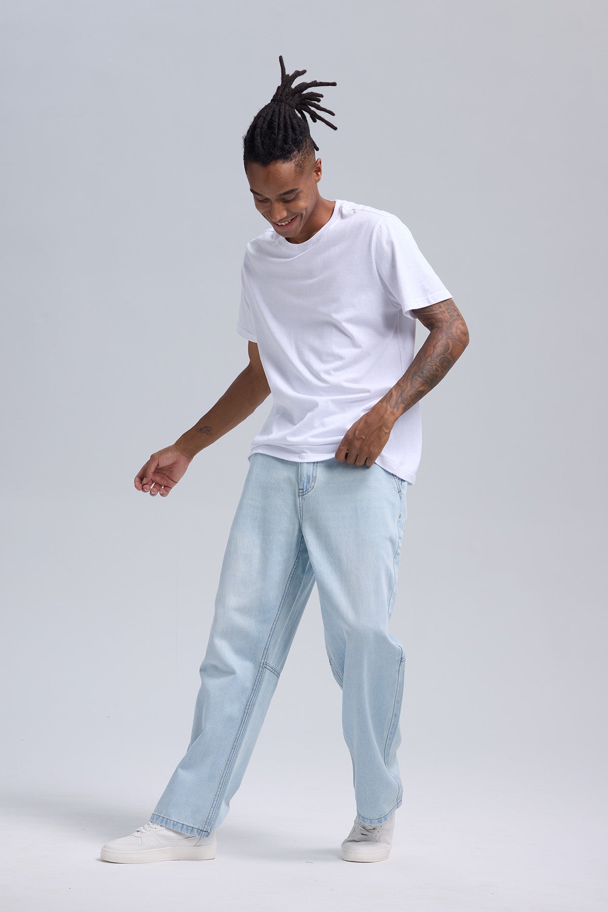 Jeans Hombre Recto Costura Azul