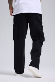 Jeans Hombre Cargo Bolsillos Negro