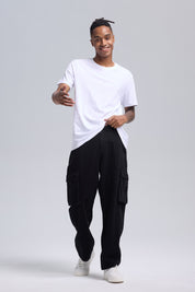 Jeans Hombre Cargo Bolsillos Negro