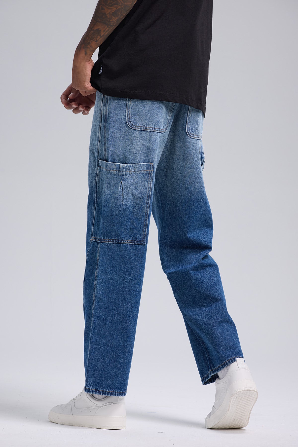 Jeans Hombre Baggy Degradado Azul