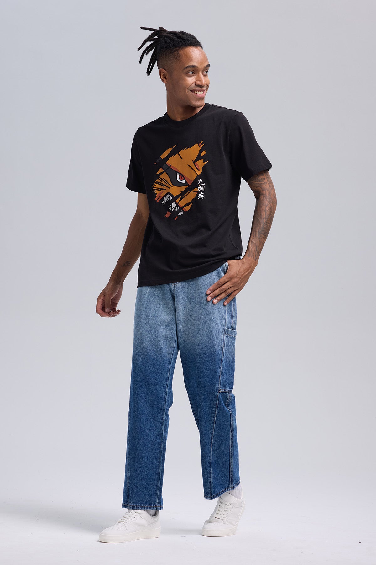 Jeans Hombre Baggy Degradado Azul