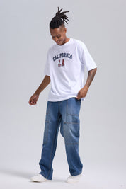 Jeans Hombre Relajado Con Parche Azul