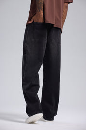 Jeans Hombre Relajado Con Parche Negro