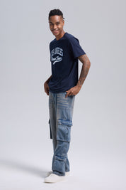 Jeans Hombre Cargo Lavado Azul Retro