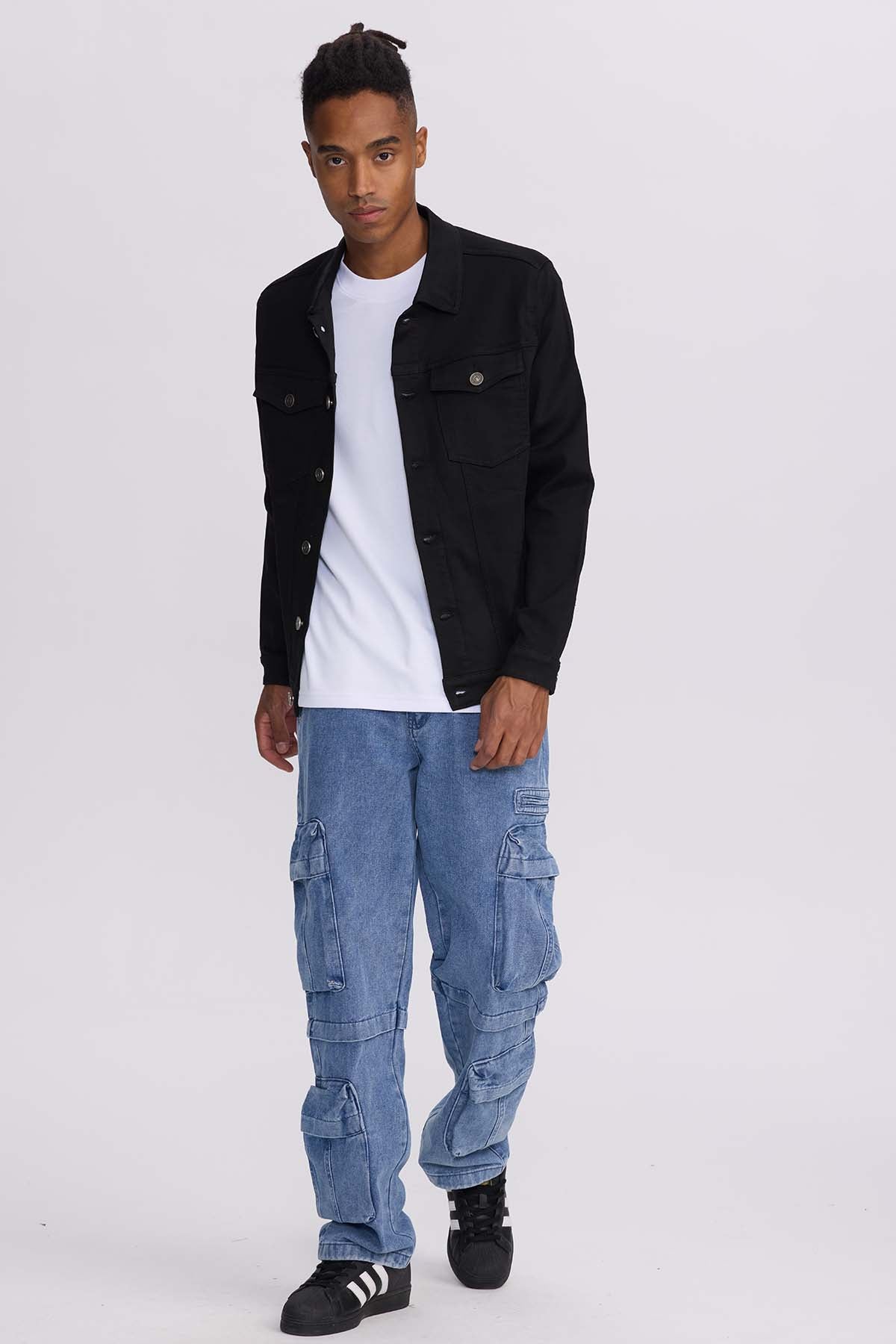 Chaqueta Hombre Denim Clásico Negro