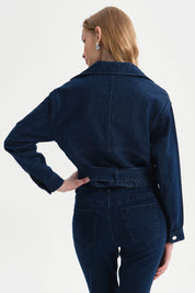 Chaqueta Mujer Biker Azul Oscuro