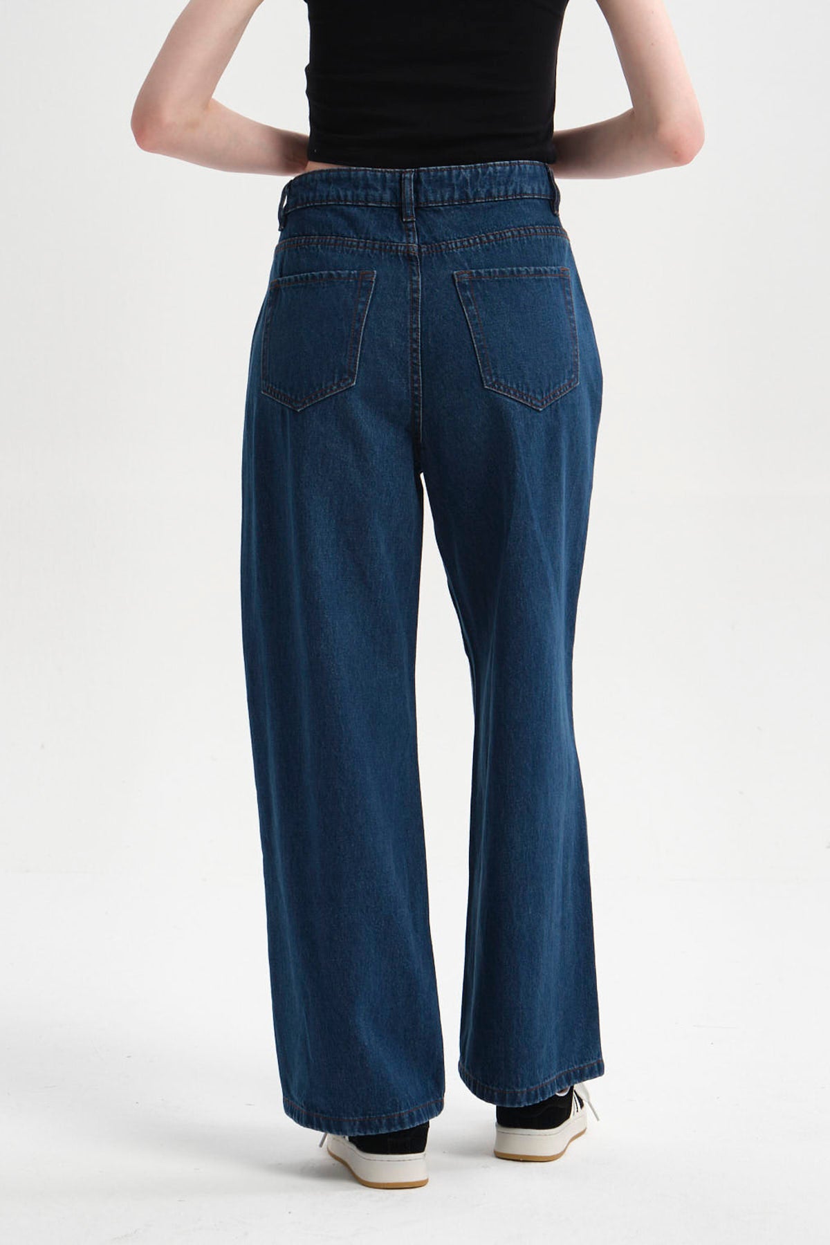 Jeans Mujer Baggy Azul Oscuro