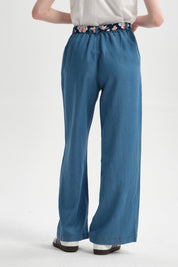 Jeans Mujer Pallazzo Pañuelo Azul