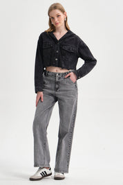 Chaqueta Mujer Corta Negro