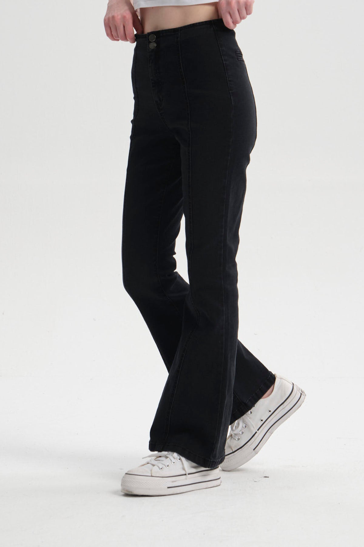 Jeans Mujer Flare Linea Negro