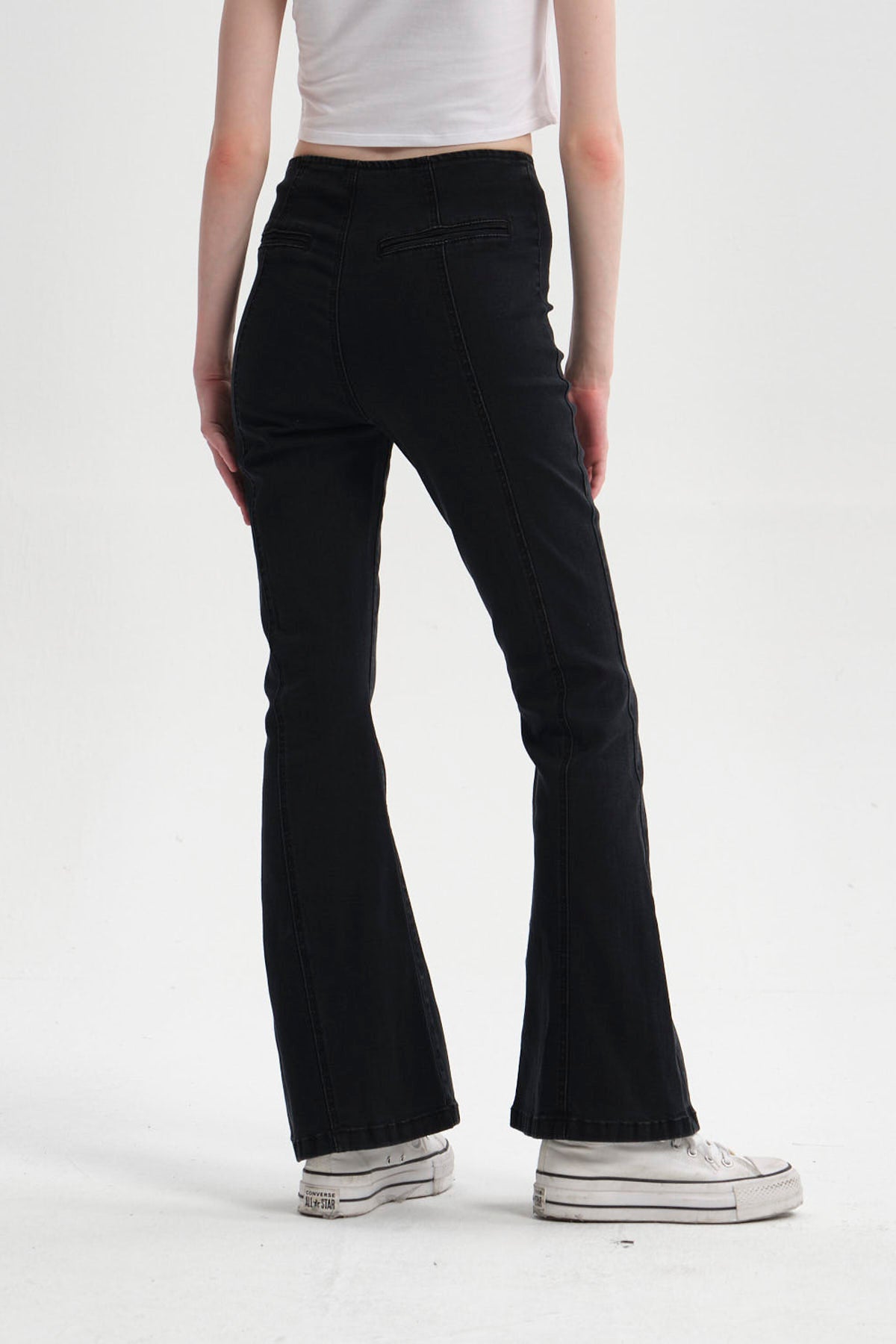 Jeans Mujer Flare Linea Negro
