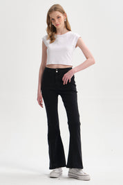 Jeans Mujer Flare Linea Negro