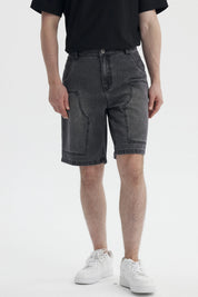 Bermuda Hombre Parche Carpintero Negro