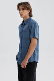 Camisa Hombre Lyocell Azul