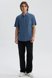 Camisa Hombre Lyocell Azul