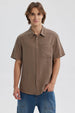 Camisa Hombre Lyocell Café