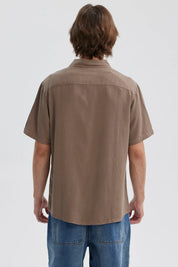Camisa Hombre Lyocell Café