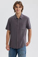 Camisa Hombre Lyocell Gris Oscuro