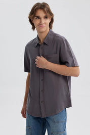 Camisa Hombre Lyocell Gris Oscuro