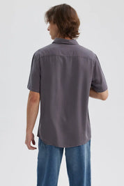 Camisa Hombre Lyocell Gris Oscuro