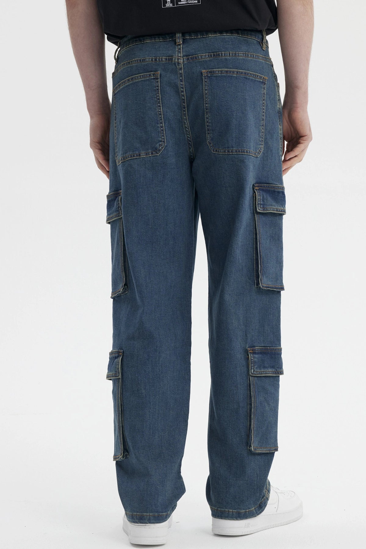 Jeans Hombre Doble Cargo Azul