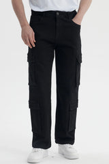 Jeans Doble Cargo Hombre Negro