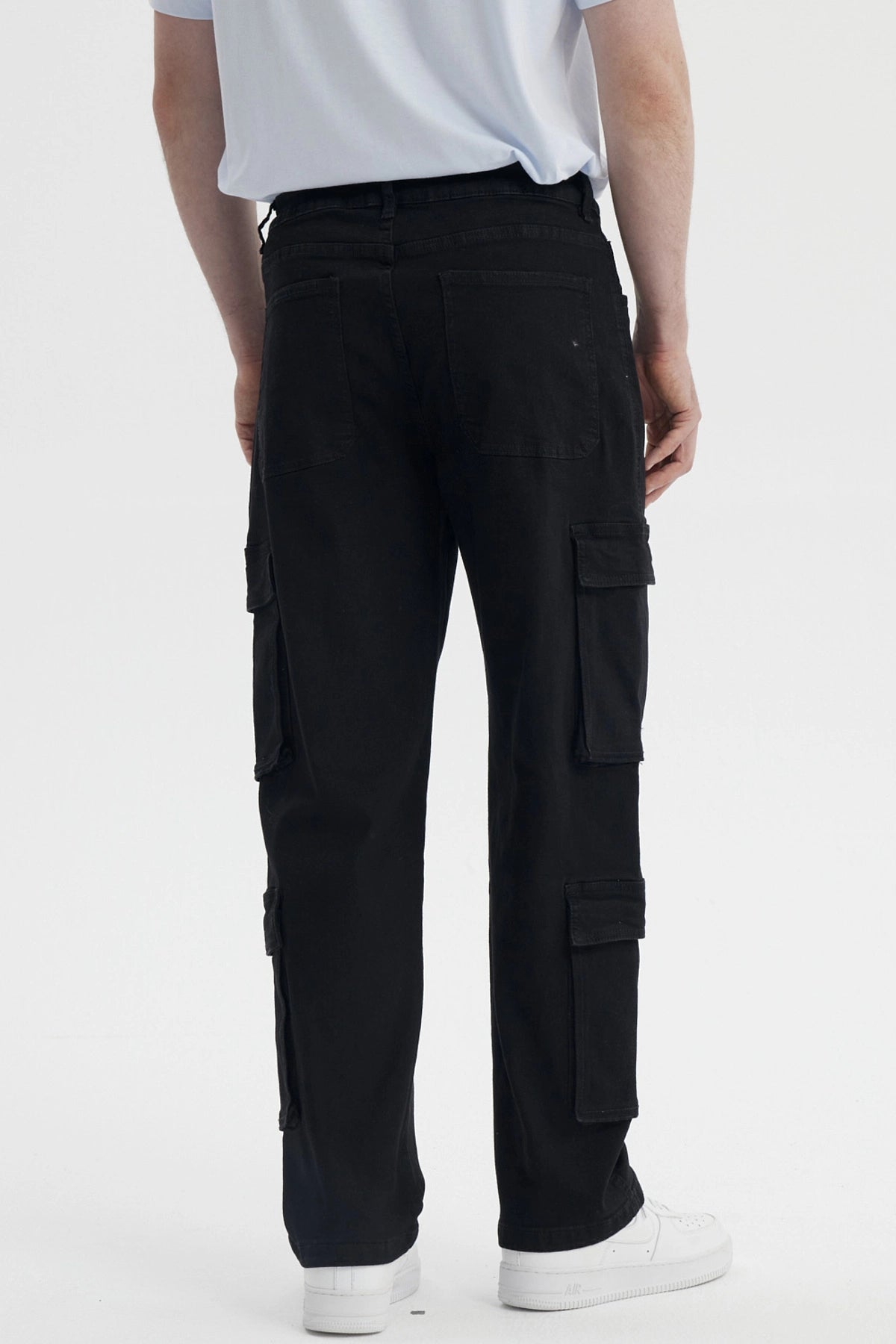 Jeans Hombre Doble Cargo Negro
