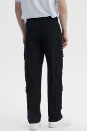 Jeans Hombre Doble Cargo Negro