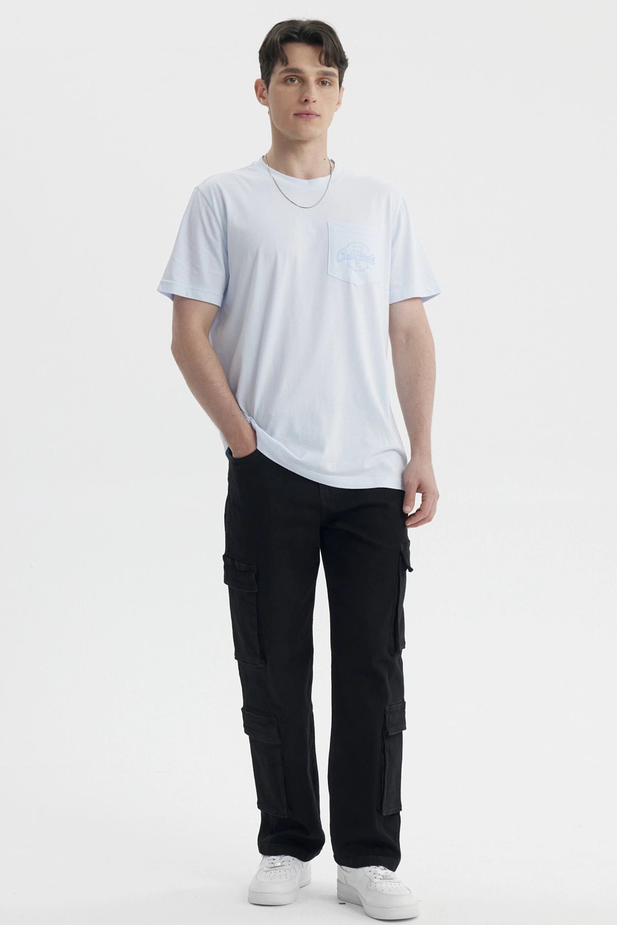 Jeans Hombre Doble Cargo Negro